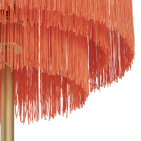 Oosterse vloerlamp goud roze kap met franjes - Franxa - Afbeelding 3