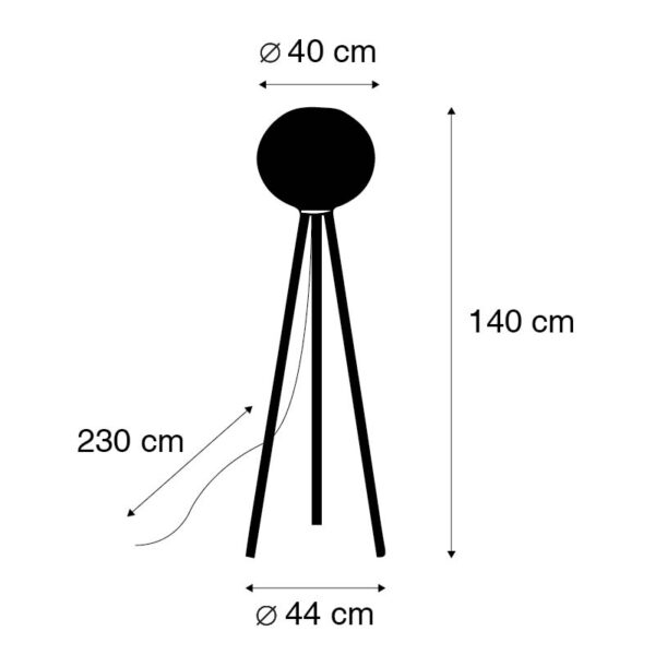 Oosterse vloerlamp tripod zeegras - Canno - Afbeelding 3