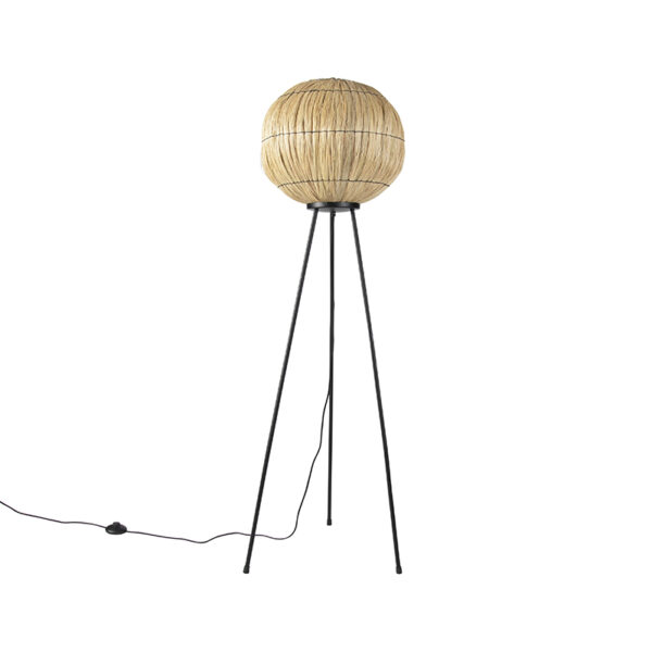vloerlampen Oosterse vloerlamp tripod zeegras Canno StaalZeegras Naturel Houd je van natuurlijke materialen voor in interieur. Dan is iets jou. Hij gemaakt