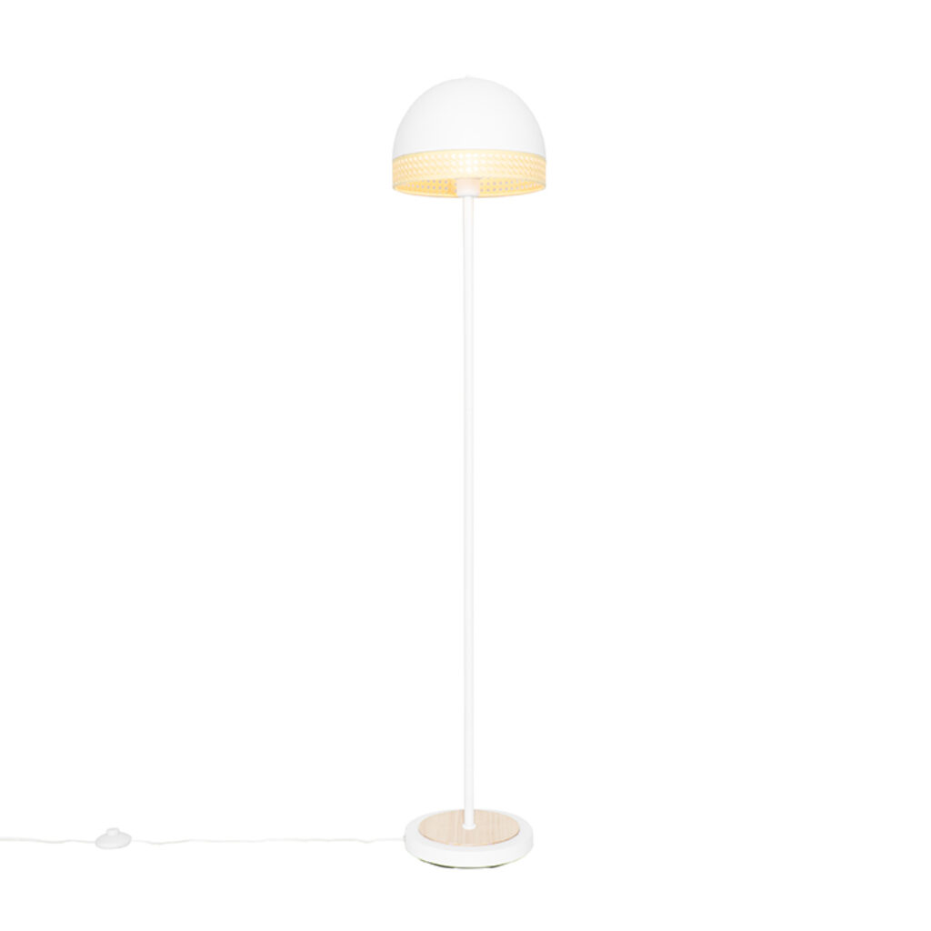 vloerlampen Oosterse vloerlamp wit met rotan 30 cm Magna Rotan RotanStaal Wit is een echt verlichtingsaccessoire in je interieur. Deze gemaakt van staal mooie