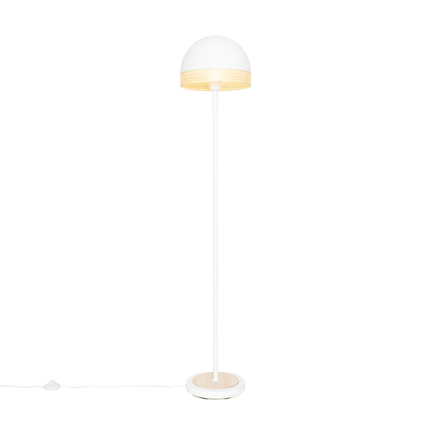 vloerlampen Oosterse vloerlamp wit met rotan 30 cm Magna Rotan RotanStaal Wit is een echt verlichtingsaccessoire in je interieur. Deze gemaakt van staal mooie