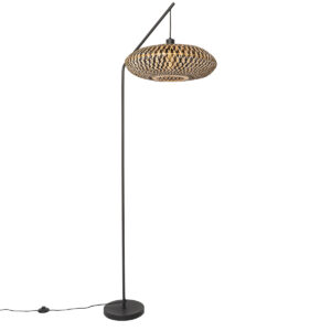 vloerlampen Oosterse vloerlamp zwart bamboe Ostrava BamboeStaal Zwart