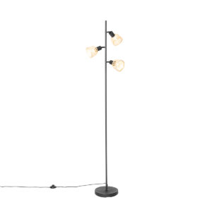 vloerlampen Oosterse vloerlamp zwart met bamboe Rayan BamboeStaal Naturel Breng wat warmte in huis deze vloerlamp. is gemaakt van staal en afgewerkt het naturel