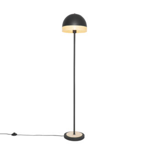 vloerlampen Oosterse vloerlamp zwart met rotan 30 cm Magna Rotan RotanStaal Zwart is een echt verlichtingsaccessoire in je interieur. Deze gemaakt van staal
