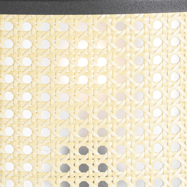 Retro vloerlamp zwart met rotan 40 cm - Akira - Afbeelding 2