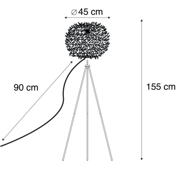 Romantische vloerlamp wit - Feather - Afbeelding 3
