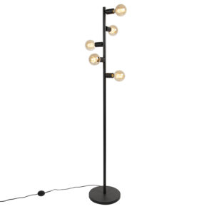 vloerlampen Scandinavische vloerlamp zwart Facil Tube Staal Zwart Dit pareltje van het merk QAZQA zorgt voor een flinke boost in jouw interieur. Het slanke