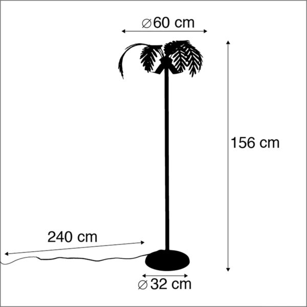 Smart vloerlamp goud 2-lichts incl. Wifi G95 - Botanica - Afbeelding 3