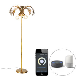 vloerlampen Smart vloerlamp goud incl. Wifi G95 Botanica Metaal VloerlampBotanicais een echte blikvanger voor in Devloerlampisgouden gemaakt vanmetaal.