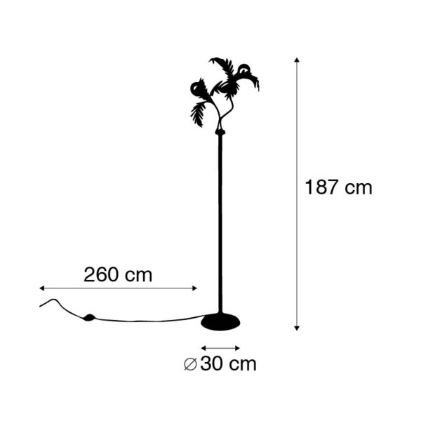 Smart vloerlamp goud 2-lichts incl. Wifi G95 - Botanica - Afbeelding 3