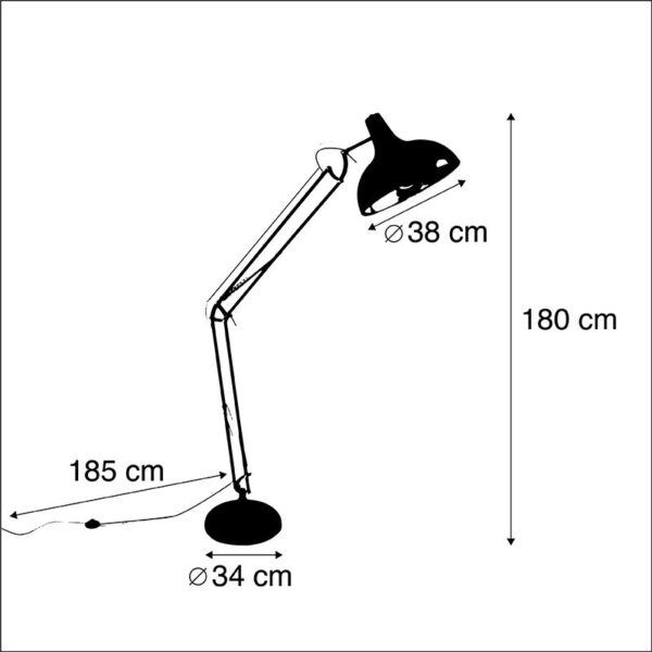 Smart vloerlamp zwart verstelbaar incl. Wifi A60 - Hobby - Afbeelding 3