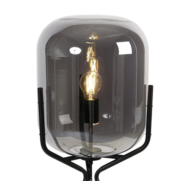 Smart vloerlamp zwart incl. WiFi A60 smoke glas - Bliss - Afbeelding 2