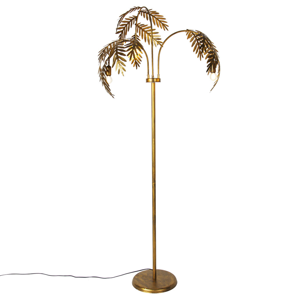 vloerlampen Vintage vloerlamp antiek goud large Botanica Staal