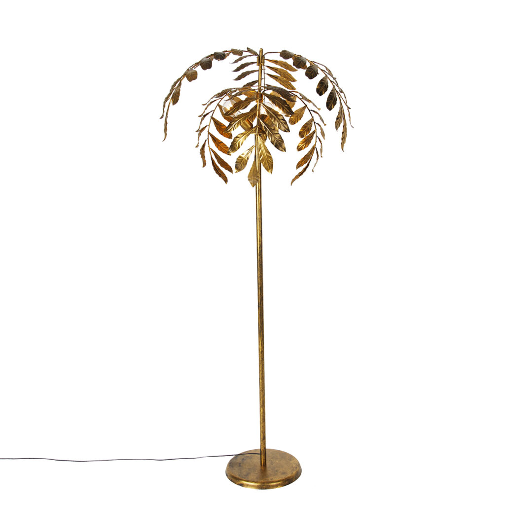vloerlampen Vintage vloerlamp antiek goud 65 cm Linden Staal