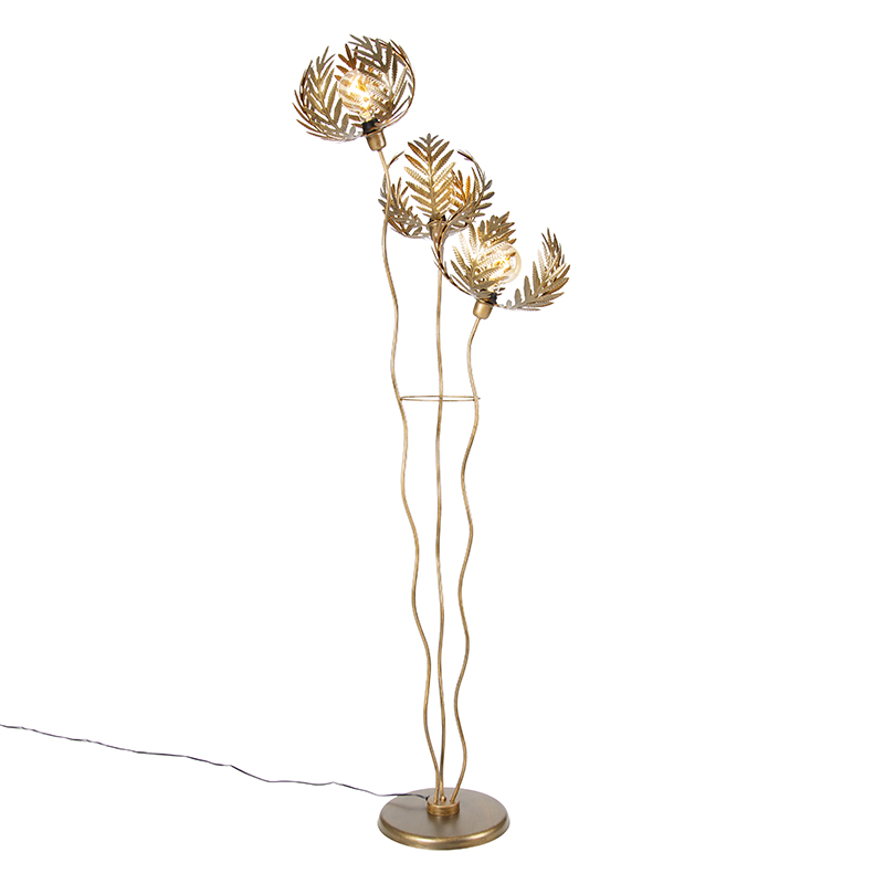 vloerlampen Vintage vloerlamp goud Botanica Kringel Staal Door het bijzondere design van deze lamp ontstaat er een prachtig lichteffect wanneer je de aanzet.