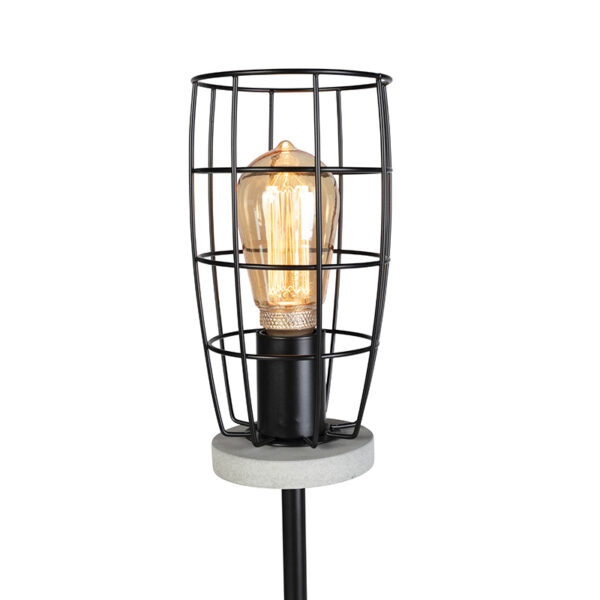 Industriële vloerlamp betonlook met zwart - Rohan - Afbeelding 2