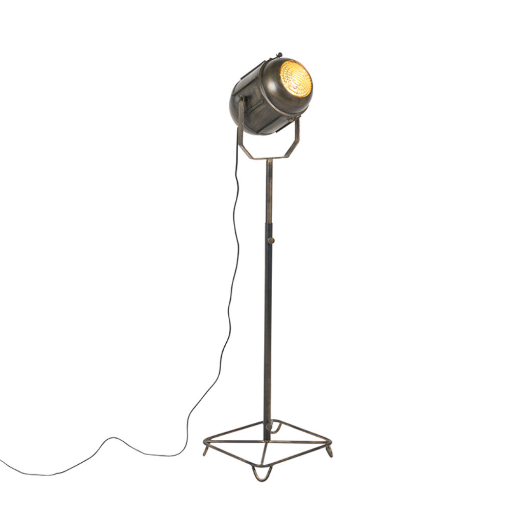vloerlampen vloerlamp brons 140 cm Broca Metaal Brons Dit is lamp die direct een onuitwisbare indruk achterlaat op je De antieke filmspot jouw interieur