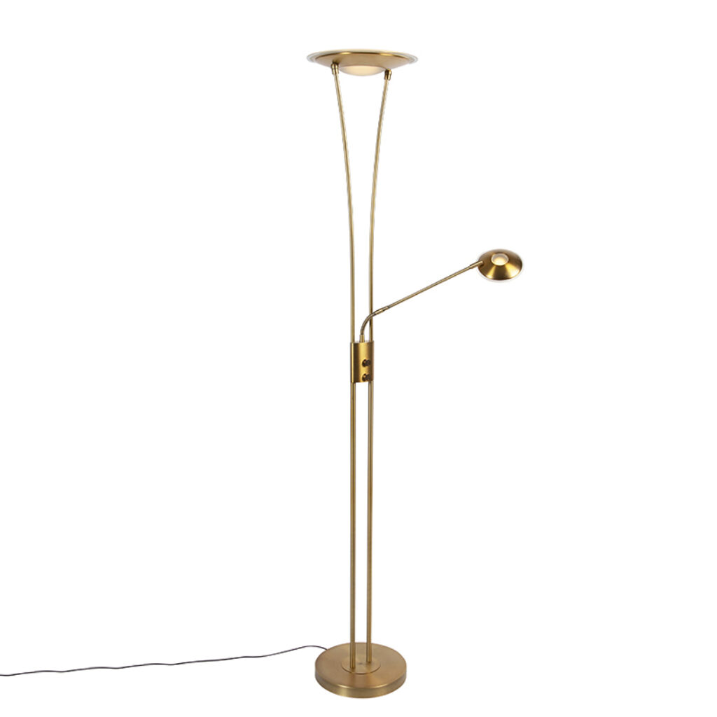 vloerlampen Vloerlamp brons incl. LED met leesarm Ibiza StaalGlas Brons Zeer functionele vloerlamp afgewerkt in prachtig brons. Onze heeft een totale hoogte van