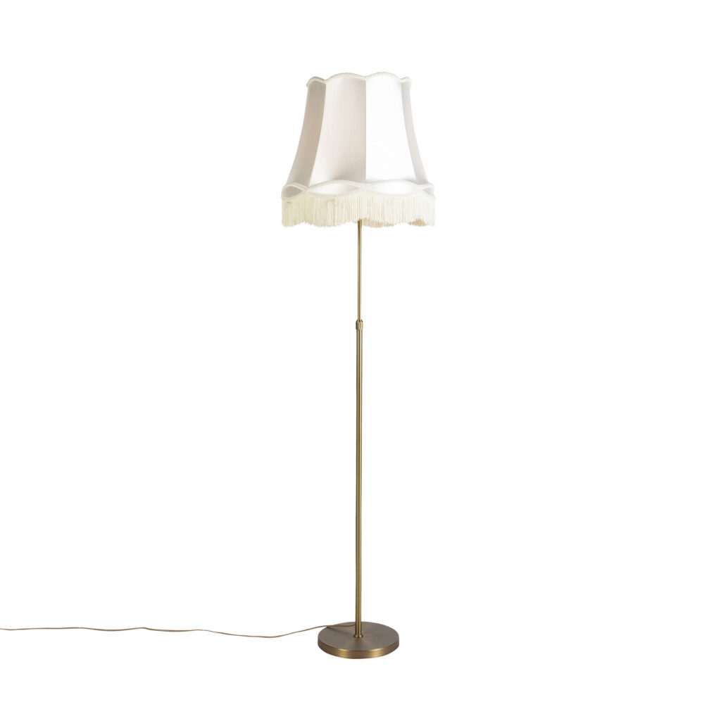 vloerlampen Vloerlamp brons met Granny kap 45 cm verstelbaar Parte StaalStof Authentiek in een nieuw Deze prachtige vloerlamp heeft het ontwerp van de oude