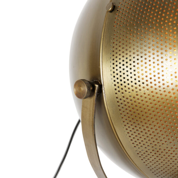 Industriële vloerlamp brons met hout verstelbaar - Haicha - Afbeelding 2