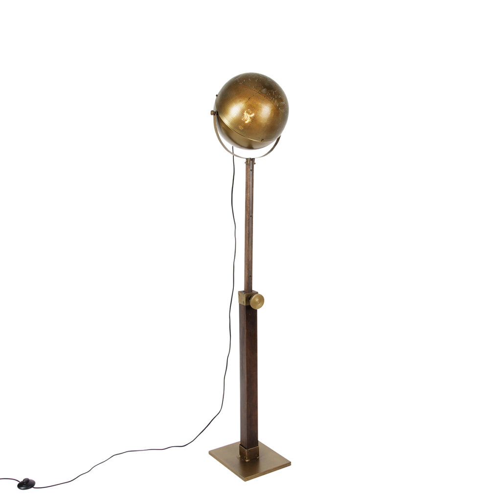 vloerlampen vloerlamp brons met hout verstelbaar Haicha StaalHout Brons Nee je hebt het niet te hoog in bol. Deze bolvormige is de perfecte toevoeging aan