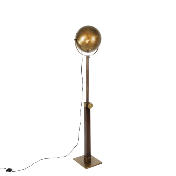 vloerlampen vloerlamp brons met hout verstelbaar Haicha StaalHout Brons Nee je hebt het niet te hoog in bol. Deze bolvormige is de perfecte toevoeging aan