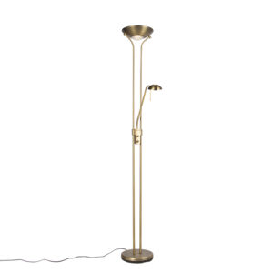 vloerlampen Vloerlamp brons met leeslamp incl. LED en dimmer Diva 2 Staal Brons De heeft een prachtig uiterlijk zoals je bij naam als kunt verwachten. Deze