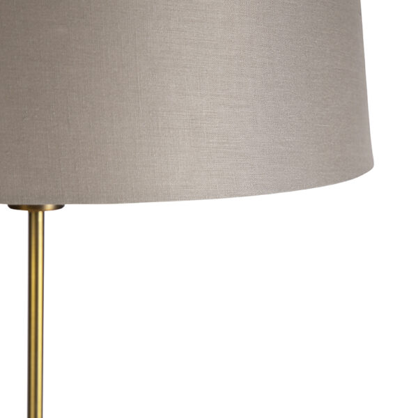 Vloerlamp brons met linnen kap taupe 45 cm verstelbaar - Parte - Afbeelding 2