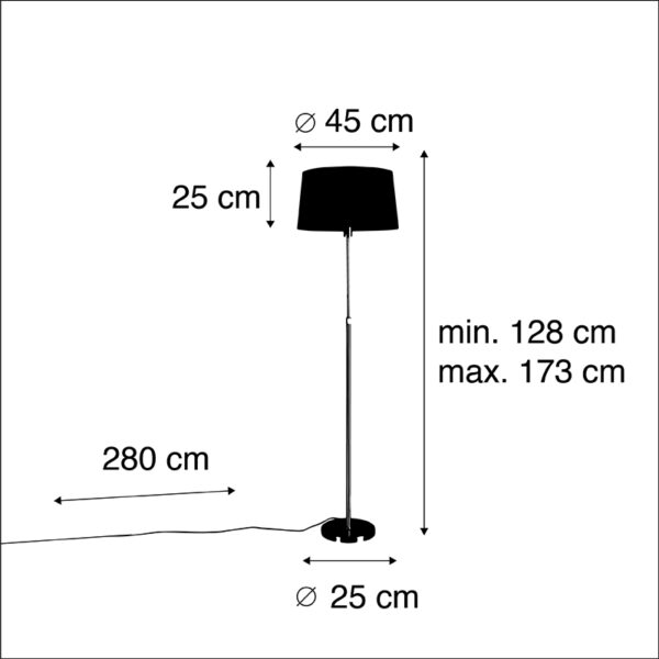 Vloerlamp brons met linnen kap taupe 45 cm verstelbaar - Parte - Afbeelding 3