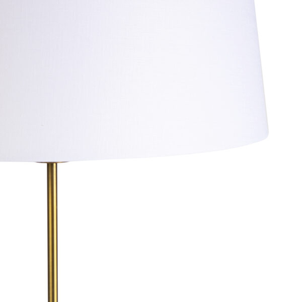 Vloerlamp brons met linnen kap wit 45 cm verstelbaar - Parte - Afbeelding 2