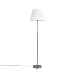 vloerlampen Vloerlamp brons met plisse kap 45 cm verstelbaar Parte StaalStof Hou jij wel van een klassieke touch in je Dan is deze vloerlamp echt iets voor Een