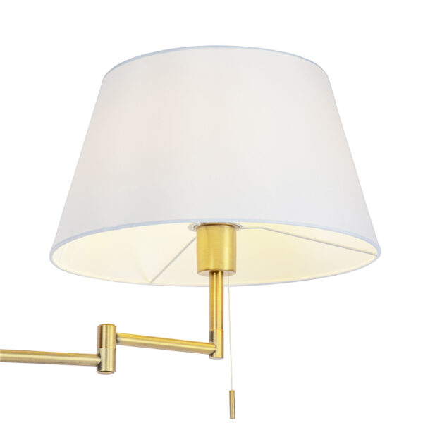 Vloerlamp brons met witte kap en verstelbare arm - Ladas Deluxe - Afbeelding 2