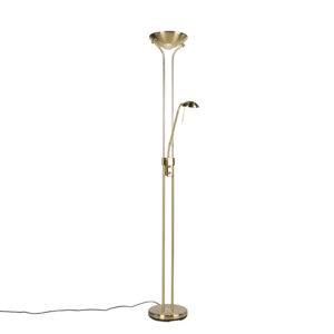 vloerlampen Vloerlamp goud met leeslamp incl. LED en dimmer Diva 2 Staal De heeft een prachtig uiterlijk zoals je bij naam als kunt verwachten. Deze uplighter