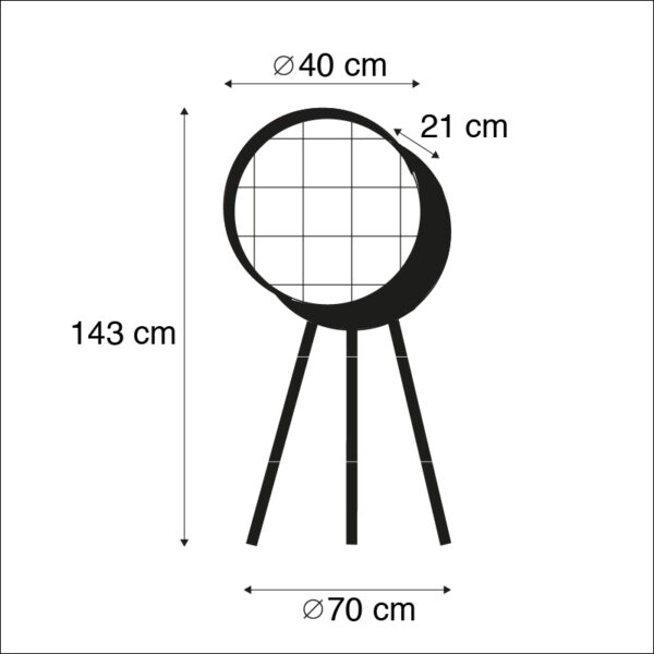 Industriële vloerlamp grijs tripod - Barrel - Afbeelding 3