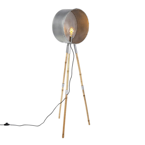 vloerlampen vloerlamp grijs tripod Barrel MetaalBamboe Grijs Dit is lamp die direct een onuitwisbare indruk achterlaat op jouw De handgemaakte interieur