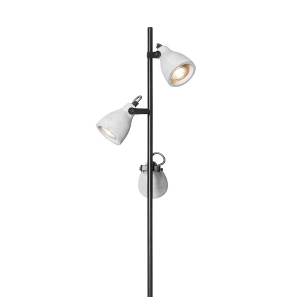 Industriële vloerlamp hout met beton 3-lichts - Creto - Afbeelding 2