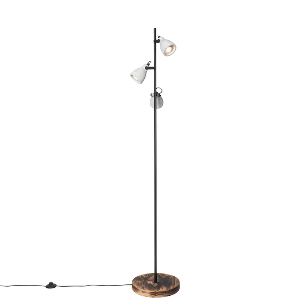 vloerlampen vloerlamp hout met beton Creto HoutSteen BetonStaal Bruin is een stoere die zich helemaal thuis voelt in industrieel interieur. Hij gemaakt van