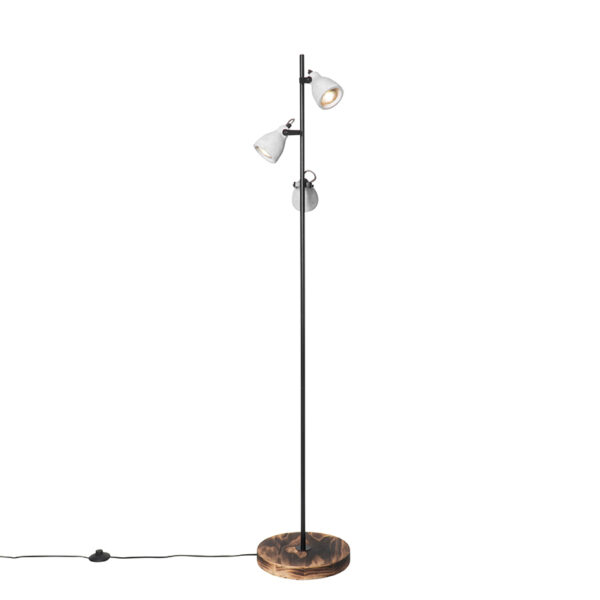 vloerlampen vloerlamp hout met beton Creto HoutSteen BetonStaal Bruin is een stoere die zich helemaal thuis voelt in industrieel interieur. Hij gemaakt van