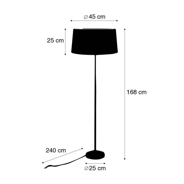 Vloerlamp goud/messing met kap zwart 45 cm verstelbaar - Parte - Afbeelding 4