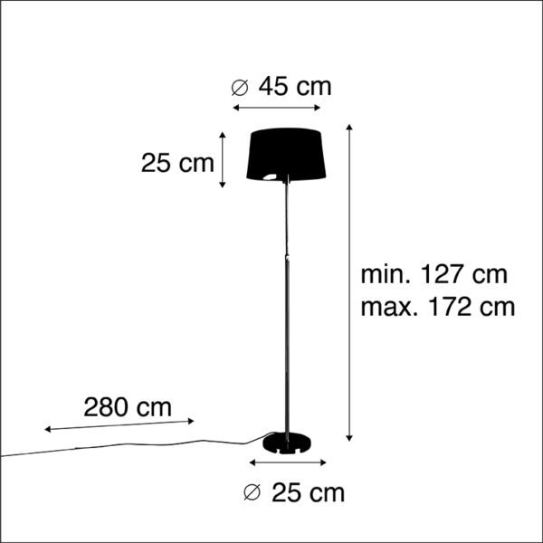 Vloerlamp goud/messing met linnen kap grijs 45 cm - Parte - Afbeelding 3
