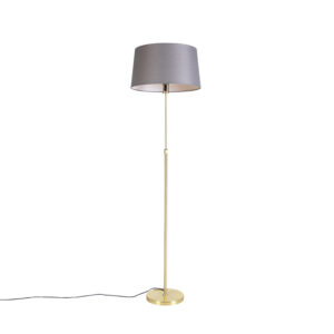vloerlampen Vloerlamp met linnen kap grijs 45 cm Parte StaalStof Grijs Hou jij wel van een klassieke touch in je Dan is deze vloerlamp echt iets voor Een