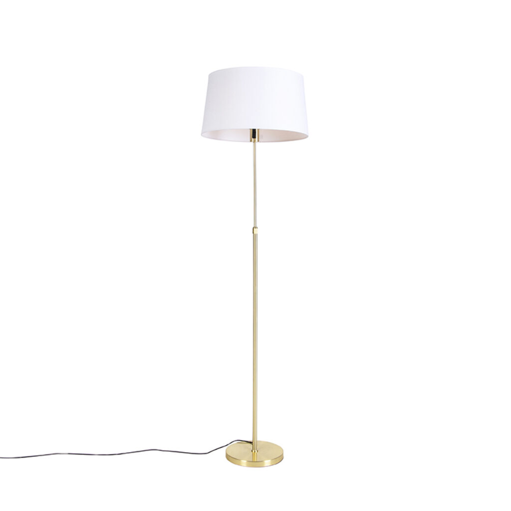vloerlampen Vloerlamp met linnen kap wit 45 cm Parte StaalStof Hou jij wel van een klassieke touch in je Dan is deze vloerlamp echt iets voor Een moderne
