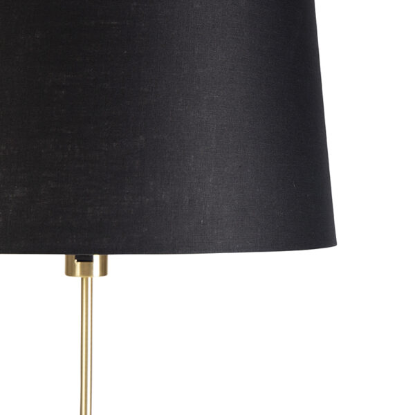 Vloerlamp goud/messing met linnen kap zwart 45 cm - Parte - Afbeelding 2