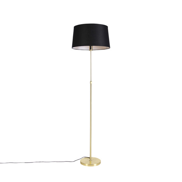 vloerlampen Vloerlamp met linnen kap zwart 45 cm Parte StaalStof Hou jij wel van een klassieke touch in je Dan is deze vloerlamp echt iets voor Een moderne
