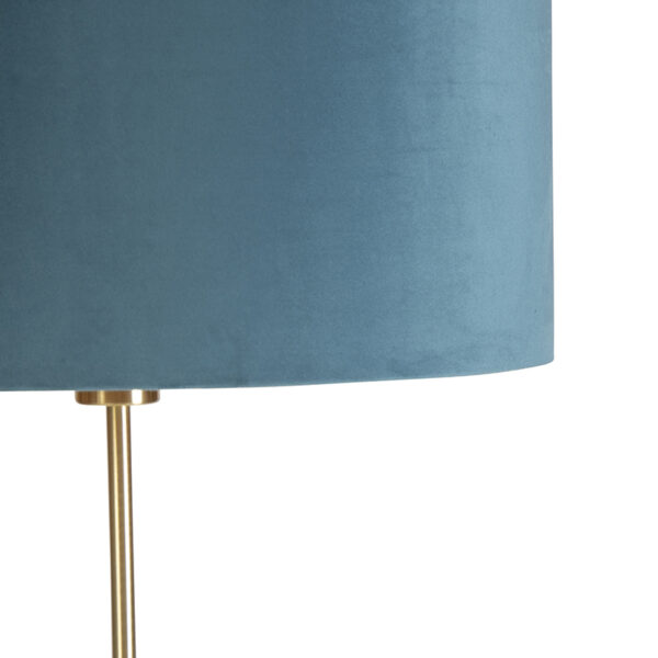 Vloerlamp goud/messing met velours kap blauw 40/40 cm - Parte - Afbeelding 2