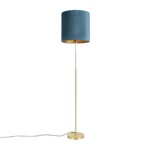 vloerlampen Vloerlamp met velours kap blauw cm Parte StofStaal Blauw Hou jij wel van een klassieke touch in je Dan is deze vloerlamp echt iets voor Een moderne