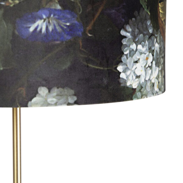 Vloerlamp goud/messing met velours kap bloemen 40/40 cm - Parte - Afbeelding 2