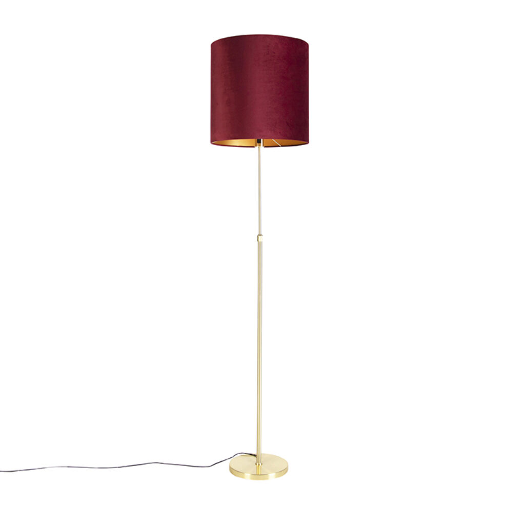 vloerlampen Vloerlamp met velours kap rood cm Parte StofStaal Rood Hou jij wel van een klassieke touch in je Dan is deze vloerlamp echt iets voor Een moderne