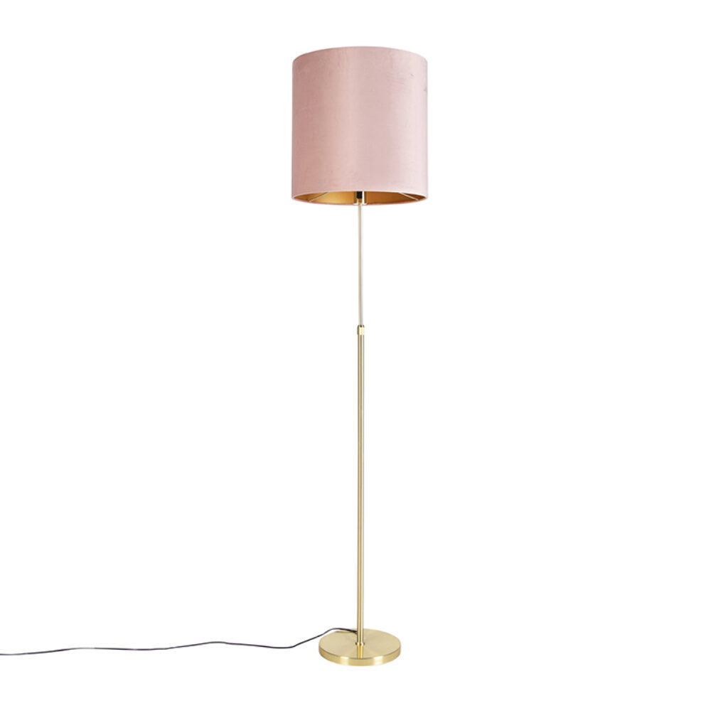 vloerlampen Vloerlamp met velours kap roze cm Parte StofStaal Roze Hou jij wel van een klassieke touch in je Dan is deze vloerlamp echt iets voor Een moderne