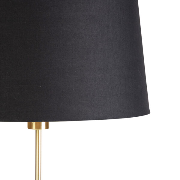 Vloerlamp goud/messing met zwarte kap 45 cm verstelbaar - Parte - Afbeelding 2